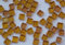 100 St. Softglas- Mosaiksteine Glitzer 1x1cm gelbgold Glitter Mosaik ca. 85g