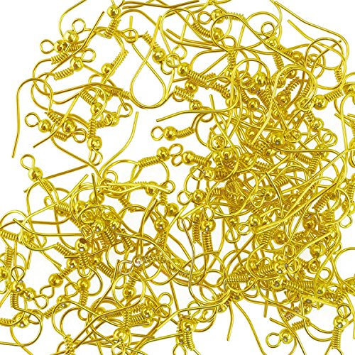 Earring Hooks - 200 pcs -Gold Plated - 18 mm with Kare & Kind® retail packaging (Gold)