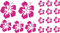 XL Design Set in Pink 17 Stück Hibiskus Blüten Autoaufkleber Selbstklebende Blumen Bunte Sticker Outdoor, Wandtattoo & Fensterbild wählen Sie aus 32 Farben!