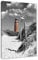 Pixxprint Leuchtturm mit Möwe an Strandweg B&W, Größe: 100x70cm, Leinwandbild, fertig gespannt, Wandbild, Dekoration, Kunstdruck, kein Poster