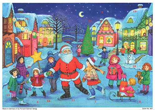 Adventskalender Schlittschuhlauf: Papier-Adventskalender