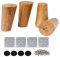 Yibuy 4 x Eiche Holz Oblique konisch Möbel Schrank Holzmöbel Bein für Sofa 10 cm Höhe