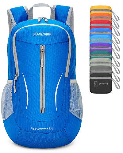 ZOMAKE Ultraleicht Faltbarer Rucksack Packbare Backpacks 25L,Kleiner Faltbar Wanderrucksack Wasserdicht für Damen Herren Outdoor Wandern(Dunkelblau)