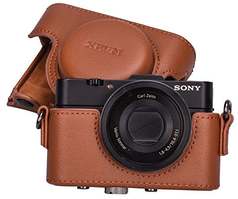 Hargedis XEVN for Sony rx100 case,for Sony rx100 vi case,dsc-rx100 Mark ii,dsc-rx100 iii.dsc-rx100 iv,dsc-rx100 v RX100 VII m6 5a m3 Protective Leather Camera Case Bag with Camera Shoulder Strap