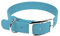 LENNIE BioThane Halsband, Dornschnalle, 19 mm breit, Größe 34-40 cm, Cyan/Türkis, Aufdruck möglich