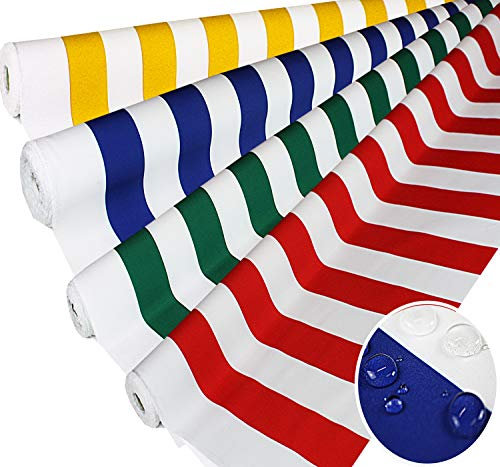 tukan-tex Wasserdichter Stoff Premium PU/WD Outdoor Stoff Gewebe Markisenstoff/Zeltplane (Weiß Gelb)