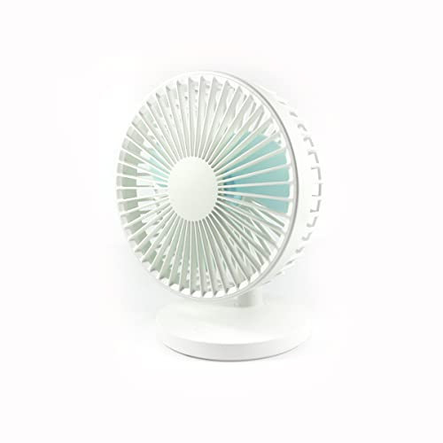 QUSHINI Ventilador de Mesa Portátil Silencioso, 3 Velocidades, Ideal para Oficina, Sala de Estar o Dormitorio, Color Blanco