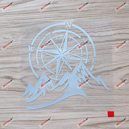 15,2 cm Silber, 4x4 Offroad Decal-Aufkleber, Berg & Kompass, Auto-Vinyl, passend für Jeep, Ford, Chevy usw.