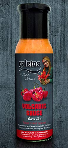 Galetos Sauce - 100% Natural Peri Peri Volcanic Sauce (Extra Hot) 1 Pack X 4 bottles