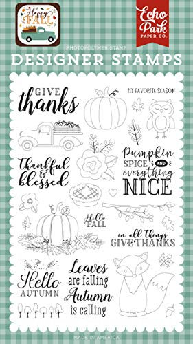 Echo Park Paper Company Stempel THNKS, Give Thanks, Happy Fall