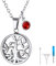FindChic Collana Ciondolo Urna per Ceneri Personalizzato Collana Cremazione Acciaio Inossidabile Collana Cremazione con Pietra di Nascita Impermeabile Albero Della Vita con Incisione Personalizzata