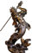 ADSEA Nneptune Statue Mit Trident Skulpturen,Griechischer Gott des Meeres Sammlerstück Figuren,Griechische Mythologie Poseidon Statuen-C 30x29x14cm(12x11x6inch)