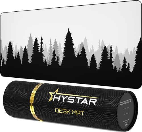 Hystar® Extended Gaming Mouse Pad | XXL 36 x 16 | 5mm Thick, Waterproof Surface, Smooth Polyester Fabric, and Natural Rubber Base | Arctic
