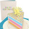 Lovepop® 3D Pop-Up Karte Geburtstag Tortenstück Geburtstagskarte buntes Konfetti Geburtstagskuchen-Stück | inkl. Umschlag & Versteckfach für Geld & Gutscheine