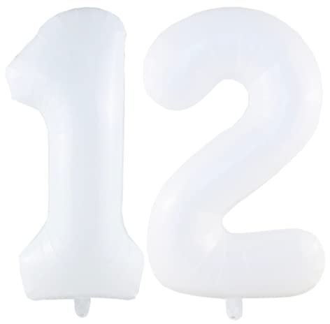 DIWULI Luftballon 12 Geburtstag - Zahl Deko Geburtstag