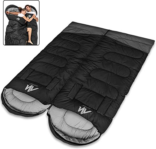 Schlafsack Outdoor Deckenschlafsack Koppelbar, -20 ℃-10℃ Schlafsäcke Breit Kleines Packmaß 4 Jahreszeiten Wasserdichter Schlafsack 220x80cm Erwachsene für Wandern Trekking Angeln Camping und Reisen