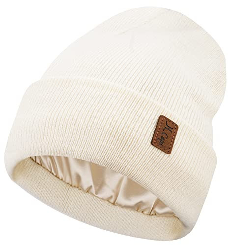 Donna Invernale Raso Foderato Berretto Cappello Termici Maglia Cappelli Berretti con Fodera in Seta per Moto Bici Sci