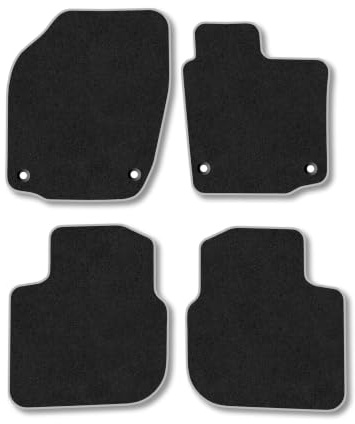Skoda Rapid (2013-2019) Carpet Car Mats | Grey Edge Trim Tailored Fit Floor Mats Full Coverage Protection Accessories Easy Clean Anti Slip Made in the UK