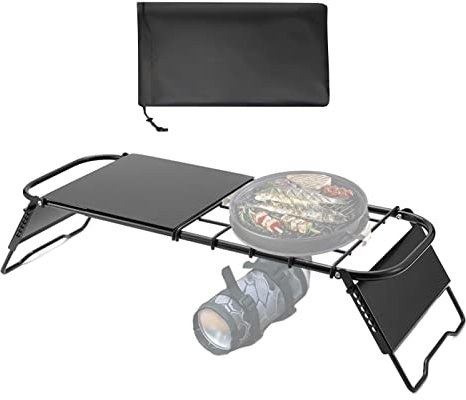 Barbecue de camping | table pliante pour le poêle de camping - Table à thé pliante en métal réglable en hauteur, équipement de cuisson de camping sur feu Hepvet