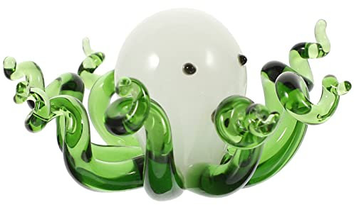 HOMSFOU Figurines De Pieuvre en Verre Statues De Pieuvre Soufflées À La Main Figurines De Calmar Mignon Sculpture d'animaux De en Cristal Ornement De Collection pour Décorations