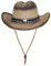 HKSICHENGKEJIUK Adults Unisex Straw Cowboy Hat - Brown+Black, Wide Brim Sun Protection, Foldable, Packable, Lightweight