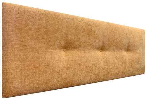 DHOME Kopfteil Natürliche Wolle Finish mit Knöpfen gepolstert Kopfteil Bett Schlafzimmer gepolstert Bettwäsche Winter Luxury (Senf Wolle, 160x50cm (150/160))