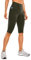 CRZ YOGA Butterluxe Damen Capri 3/4 Leggings High Waist Blickdicht Sport Yogahose Laufhose Sporthose mit Taschen - 33cm Olivgrün 42