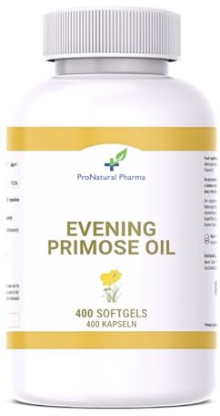 Aceite de Onagra 10% GLA |400 perlas | Cápsulas 500mg aceite + Vitamina E ProNatural Pharma. Alivio Síntomas Menstruales | Salud mujer