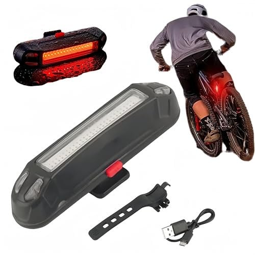 Luz LED Trasera para Bicicleta Apace - Recargable USB, Impermeable, Alto Brillo - para Ciclismo, Perro y Mochila - Rojo