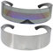 INOOMP 2st -brille Futuristische Schildsonnenbrille Neon-sonnenbrille Tragbare Partybrille Durchsichtige Partybrille Transluzent Verspiegelt Zyklop Gläser Plastik Partybedarf