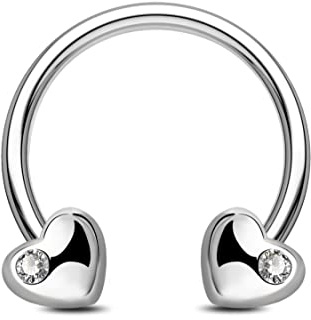 Jewseen Knorpel Ohrring 16G Herz Septum Ringe Edelstahl Hufeisen Ohrringe Hoop Helix Ohrringe Septum Piercing Schmuck für Frauen Männer