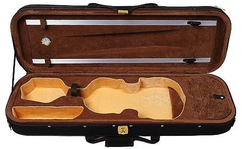 Custodia per Violino a Grandezza Naturale 4/4, Custodia Rigida per Violino con Igrometro, Borsa da Trasporto Portatile Leggera Custodia per Violino Custodia Protettiva per