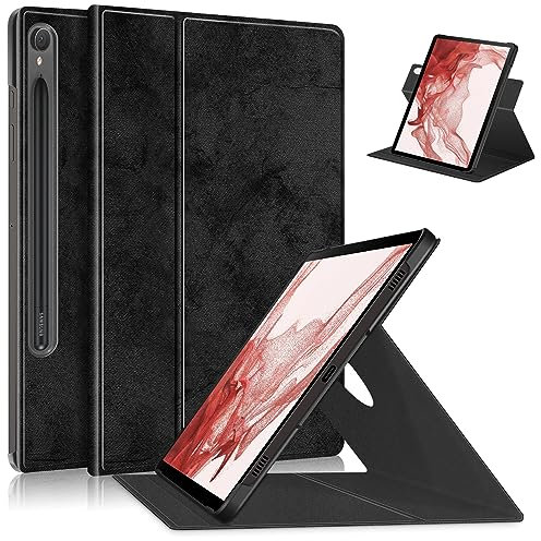 HEISHAYU Funda para Samsung Galaxy Tab S9 11 Pulgadas 2023 SM-X710/X716B/X718U, Case Giratoria 360 con Auto Sleep/Wake,Negro