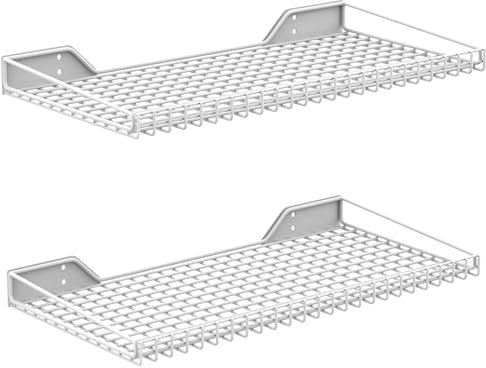 WALMANN Lot de 2 étagères murales de garage - Meuble Rangement - 60 x 30,5 cm - Pour garage, placard, buanderie, étagère murale robuste - Peut supporter jusqu'à 29,5 kg (blanc)