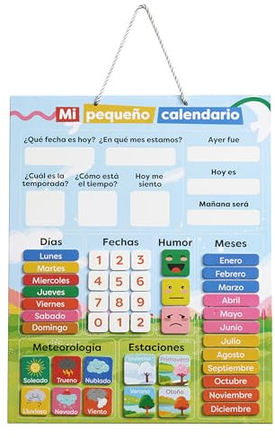chuckle - Calendario Magnético Infantil con Estaciones, Fechas Y Tiempo (En Español) - 40x32 Cm - Juego Divertido De Aprendizaje Para Niños De 4 a 10 Años