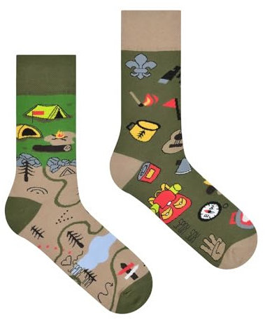 Spox Sox Casual Unisex - lustige, verrückte, bunte Socken für Damen und Herren, Gr. 36-39, Pfadfinder
