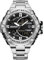 rorios Herren Elektronische Dual Display Uhr 5ATM wasserdichte Armbanduhr Digital Analog Quarz Uhren Multifunktional Militär Herrenuhren Edelstahl Armband Schwarz Silber B