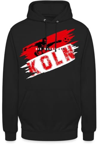 Spreadshirt Köln Fußball Fan Sport Unisex Hoodie, L, Schwarz