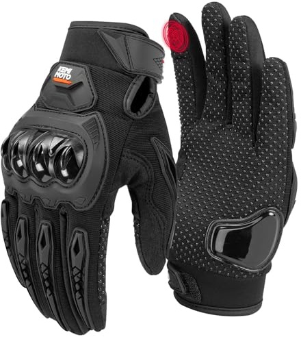 KEMIMOTO Motorcycle Gloves for Men/Women, Touchscreen Dirt Bike Gloves with Shell, Anti-Slip for Motorbike, Riding, Racing, Cycling, Dirt Bike, ATV, UTV, Motocross, BMX, Hiking