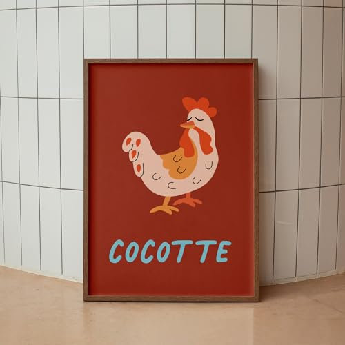 Affiche murale enfant, Cocotte, affiche animaux, décoration murale, cadeau enfant, décoration chambre enfant, poster enfant animaux