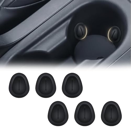 Irikdescia Lot de 6 limiteurs de position pour porte-gobelet de voiture, autoadhésifs, stabilisateurs de bouteille, accessoires intérieurs de voiture universels pour voiture, camion, SUV (noir)
