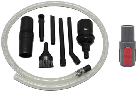 Trade-Shop 9in1 Set: PC Reinigungs-Set/Säuberungs-Set (8-teilig) + Anschluss-Adapter für Dyson V7 V8 V10 V11 V15 SV10 SV11 V12 Detect Slim Absolute