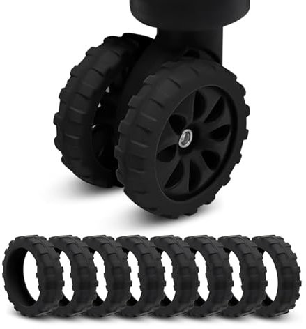 Cubre Ruedas de Maleta,8 Piezas Maleta Silenciosa Pies Cubre Ruedas Protección de Las Ruedas de Equipaje Cubiertas para pies de Equipaje para la Mayoría de Maletas