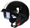 Mezzo Casco Jet Caschi Moto Retrò Casco Scodella Portatile, ECE Omologato Mezzo Elmetto da Moto Retrò con Pare-soleil Rétractable per Uomo Donna Biker Cruiser Scooter Touring(3,M(57~58CM))