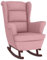 Hommdiy Schaukelstuhl mit Massivholz-Gummibeinen Relaxstuhl Schaukelsessel Schwingsessel Relaxsessel Schwingstuhl Polstersessel Sessel Rosa Samt