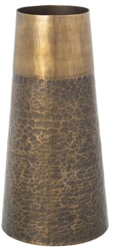 Alexandra House Living Vase, Messing, Metall, Antik-Finish, 18 x 18 x 36 cm