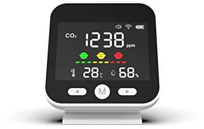 Monitor de calidad del aire, Detector de dióxido de carbono CO2 Detector de conexión inalámbrica Tuya WiFi Mini Desktop Air Quality Detector,Medición de precisión