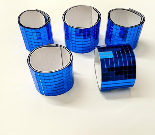 Lot de 2 400 mosaïques autocollantes en verre pour décoration d'intérieur Bleu 5 x 5 mm