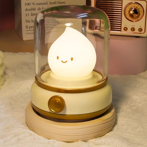 EKKONG Niedliches Nachtlicht mit Timer, Nachtlicht kinder Dimmbar 2 Modi, Wiederaufladbares Nachtlicht Silikon mit Batterie, Nachtlichter & Schlummerleuchten für Kinder (Gelb)