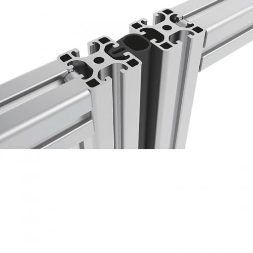 KINETIK MSystem® K40.8ASP Anschlagprofil Nut 8 20x18 TPE 73 Sh. A, Profil, Türdichtungsprofil, Dichtprofil, Gummiprofil - kompatibel mit item 0.0.444.97 Länge/Length 1.5 m